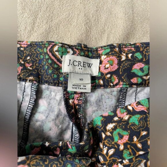 J. Crew Skimmer Ankle Pant Floral Begonia Office Work Pants‎ - Picture 5 of 8